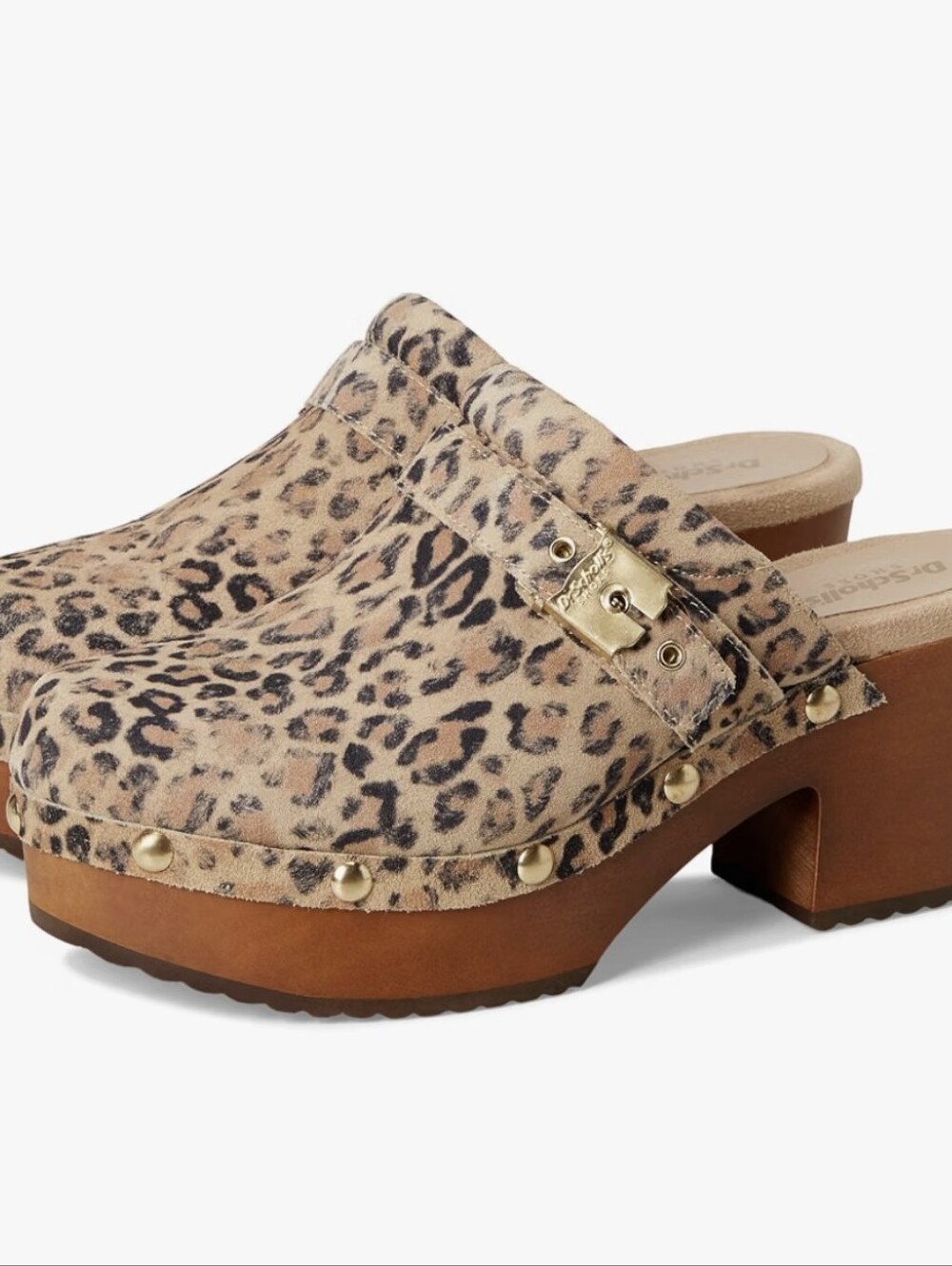 Dr. Scholl's Original Collection Joy Animal Print Stud Detail Platform Clogs, 8 - Picture 2 of 16